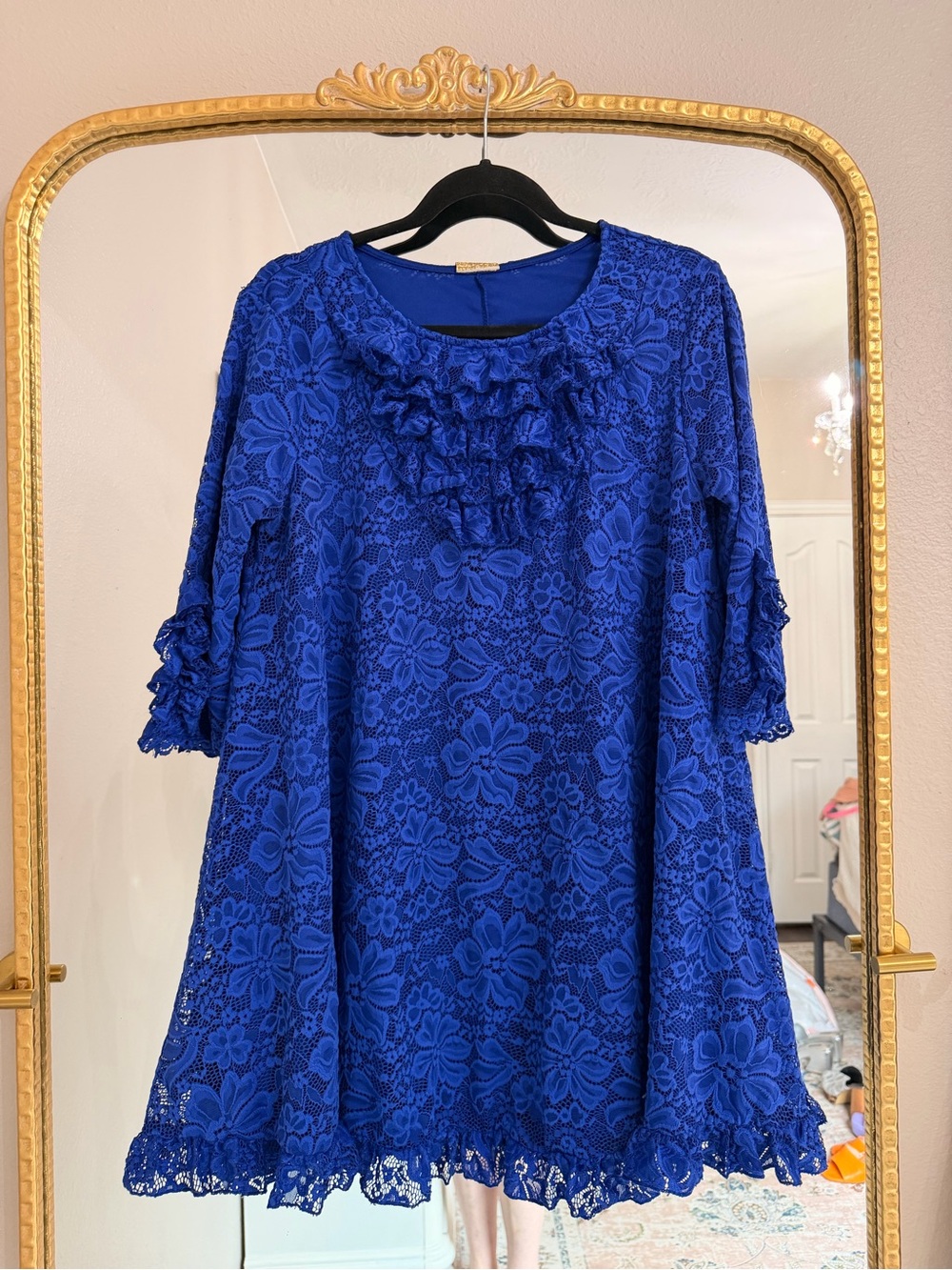 Women’s Royal Blue Lace Tunic Top